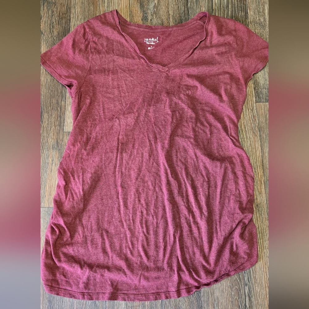 Isabel Maternity Short Sleeve Shirt Womens Size Large